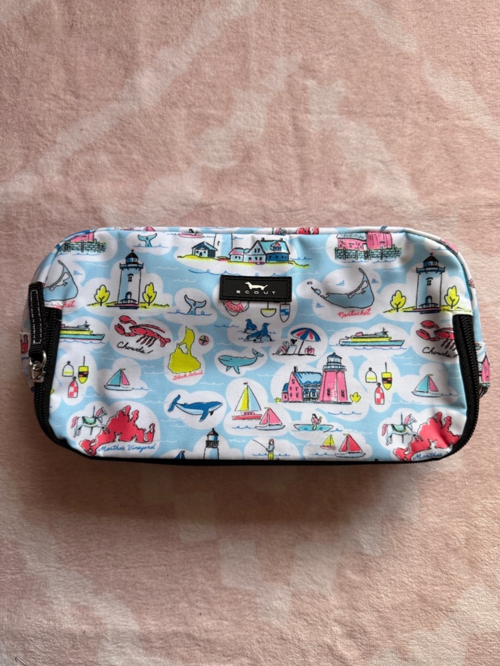 🦞 Scout 3-Way Toiletry Bag Cosmetic New England Travel Lighthouse Ocean Lobster